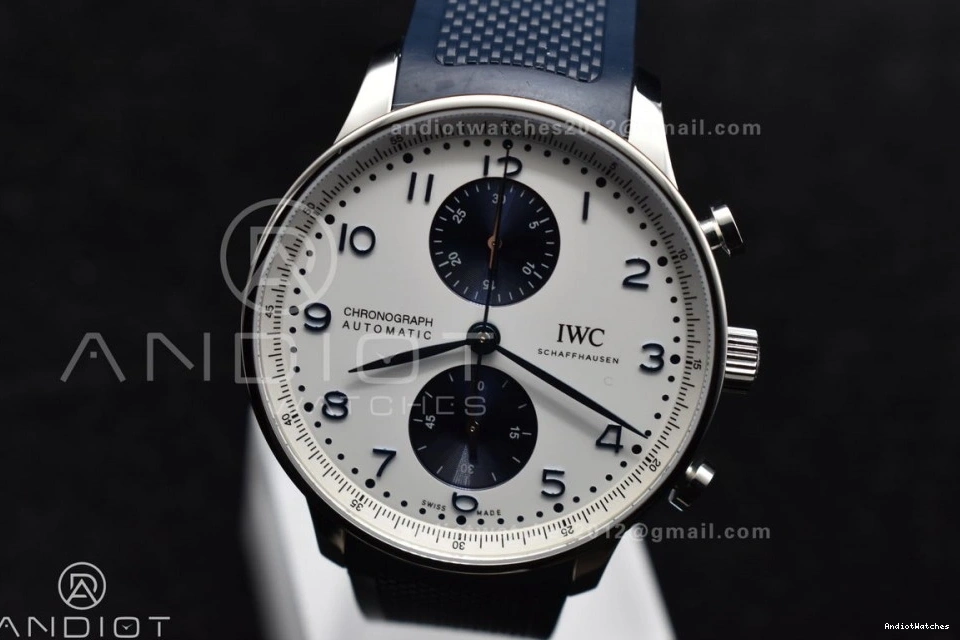 White IW3716 Z+F Edition Strap Dial Best Chrono A Blue WeatherProof Blue 1011 Portuguese Rubber 1:1 on 0922